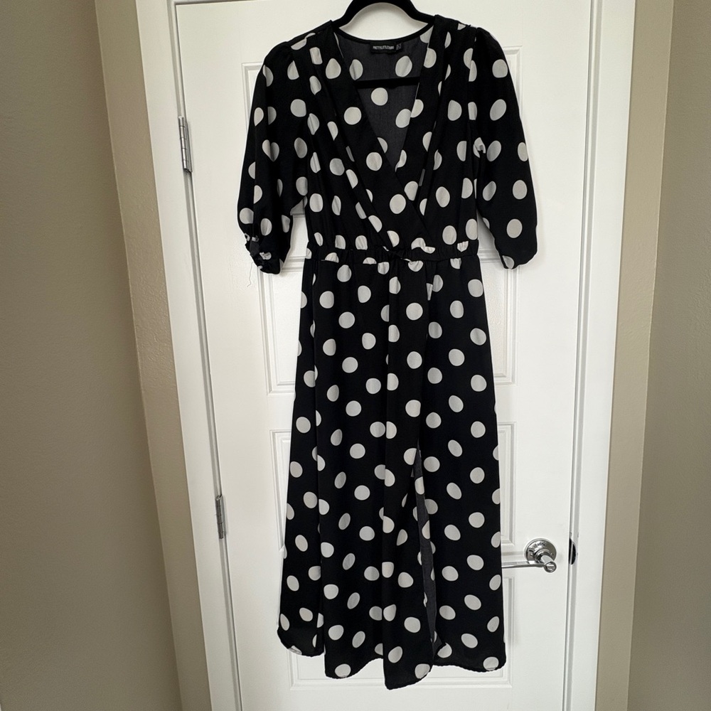 PLT Midi Polka Dot Dress